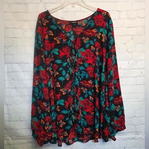 Torrid/ Floral Long Sleeve Blouse